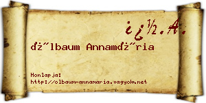 Ölbaum Annamária névjegykártya
